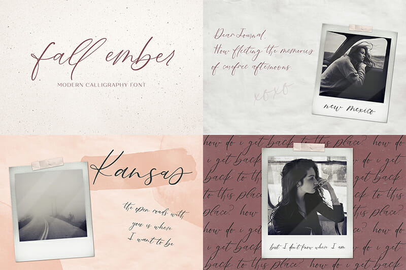 handwritten calligraphy script fall ember