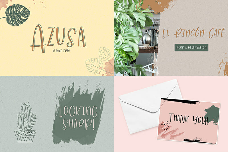 Azusa handwritten font