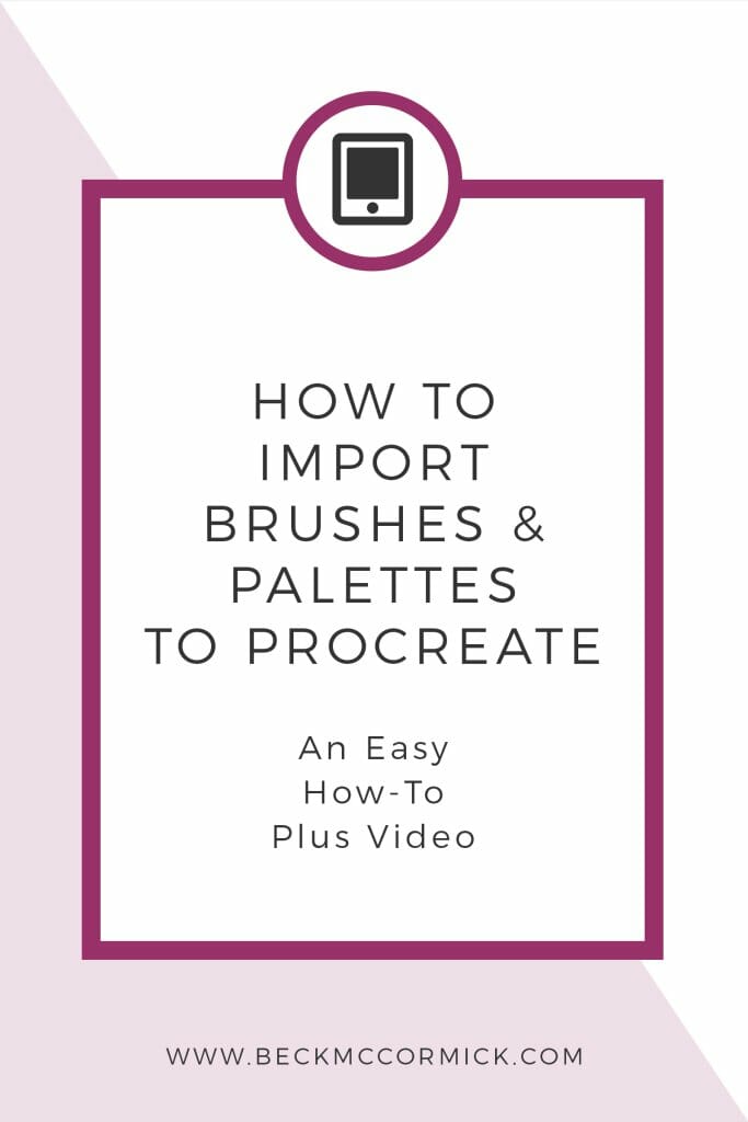 importing brushes and palettes to procreate