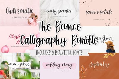 The Bounce Calligraphy Font Bundle