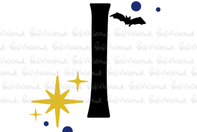 Magic Stars And Bats Halloween Letter I - Halloween SVG File