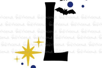 Magic Stars And Bats Halloween Letter L - Halloween SVG File