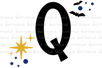 Magic Stars And Bats Halloween Letter Q - Halloween SVG File
