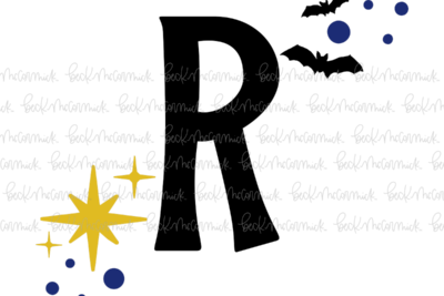Magic Stars And Bats Halloween Letter R - Halloween SVG File