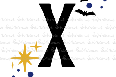 Magic Stars And Bats Halloween Letter X - Halloween SVG File