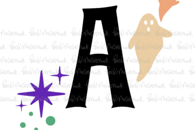 Magic Stars And Ghosts Halloween Letter A Monogram - Halloween SVG File