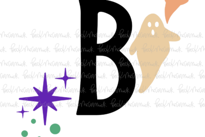Magic Stars And Ghosts Halloween Letter B Monogram - Halloween SVG File