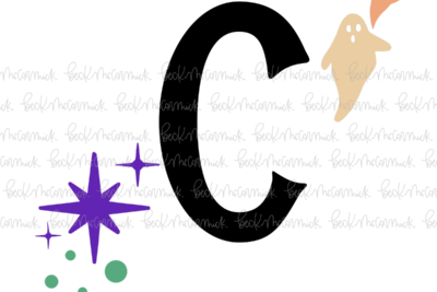 Magic Stars And Ghosts Halloween Letter C Monogram - Halloween SVG File