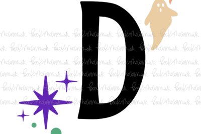 Magic Stars And Ghosts Halloween Letter D Monogram - Halloween SVG File