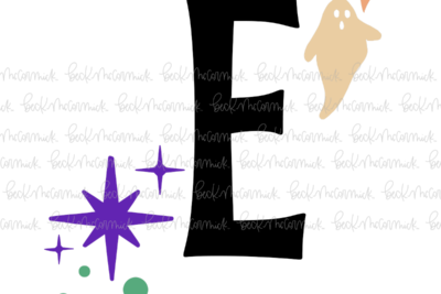 Magic Stars And Ghosts Halloween Letter E Monogram - Halloween SVG File