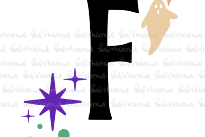 Magic Stars And Ghosts Halloween Letter F Monogram - Halloween SVG File
