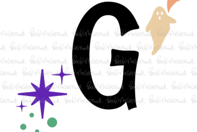 Magic Stars And Ghosts Halloween Letter G Monogram - Halloween SVG File
