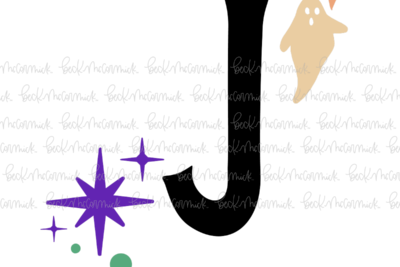 Magic Stars And Ghosts Halloween Letter J Monogram - Halloween SVG File