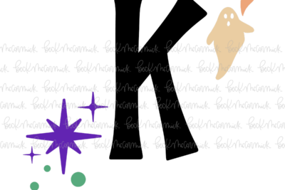 Magic Stars And Ghosts Halloween Letter K Monogram - Halloween SVG File