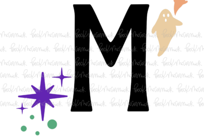 Magic Stars And Ghosts Halloween Letter M Monogram - Halloween SVG File
