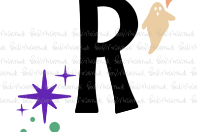 Magic Stars And Ghosts Halloween Letter R Monogram - Halloween SVG File