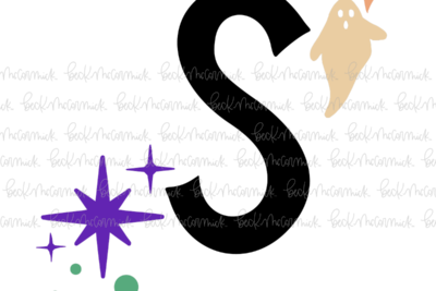 Magic Stars And Ghosts Halloween Letter S Monogram - Halloween SVG File