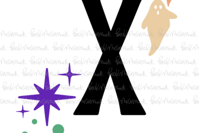 Magic Stars And Ghosts Halloween Letter X Monogram - Halloween SVG File