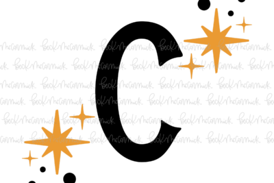 Magic Stars And Sparkle Letter C - Halloween SVG File