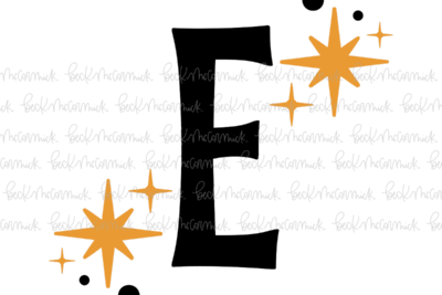 Magic Stars And Sparkle Letter E - Halloween SVG File