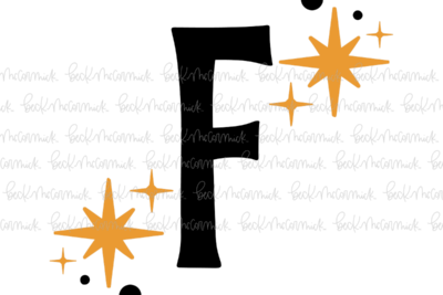 Magic Stars And Sparkle Letter F - Halloween SVG File