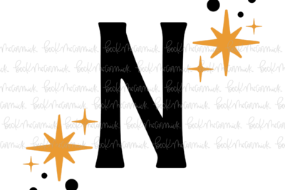 Magic Stars And Sparkle Letter N - Halloween SVG File