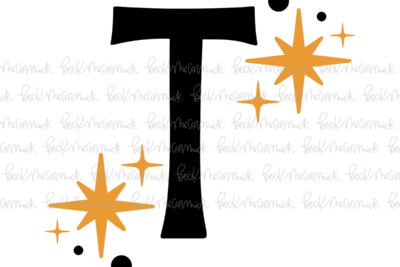 Magic Stars And Sparkle Letter T - Halloween SVG File