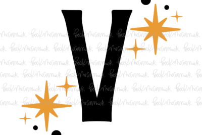 Magic Stars And Sparkle Letter V - Halloween SVG File
