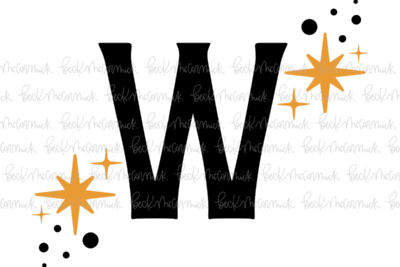 Magic Stars And Sparkle Letter W - Halloween SVG File