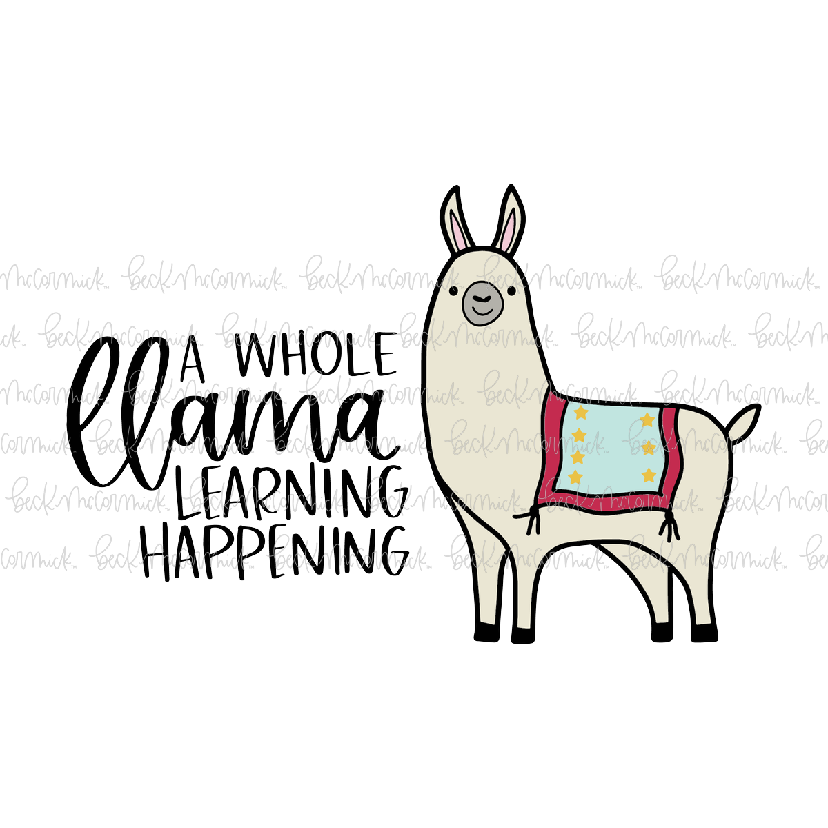 A Whole Llama Learning Happening - School SVG File