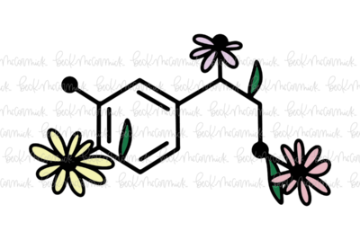 Adrenaline Molecular Structure With Flowers - Science SVG