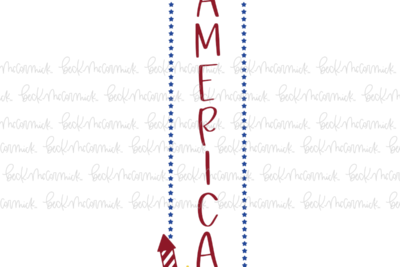 America 4th Of July Vertical Sign With Firework - Fourth of July SVG File
