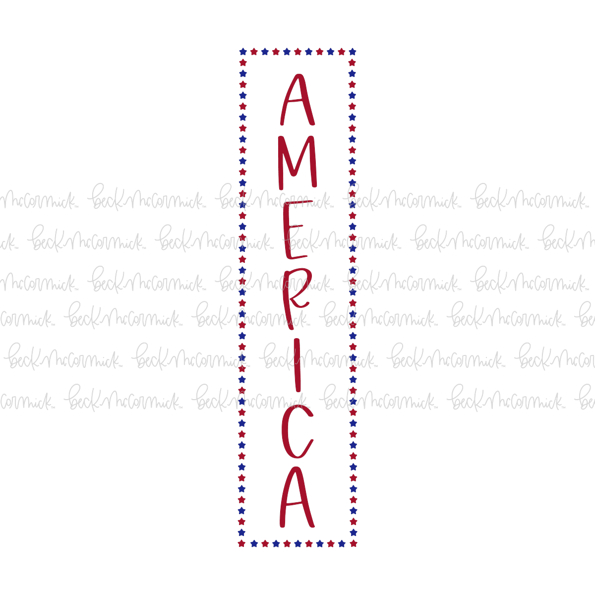America Vertical Sign With Stars - Fourth of July SVG File