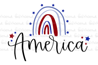 America With Rainbow - Fourth of July SVG File