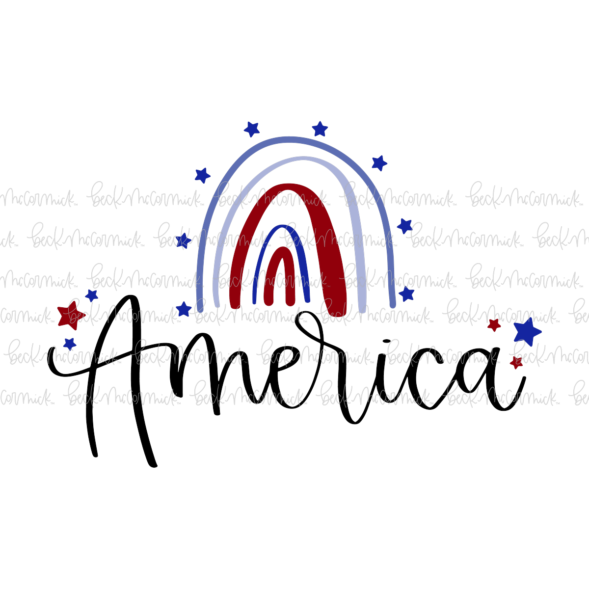 America With Rainbow - Fourth of July SVG File