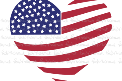 American Flag Heart - Fourth of July SVG File