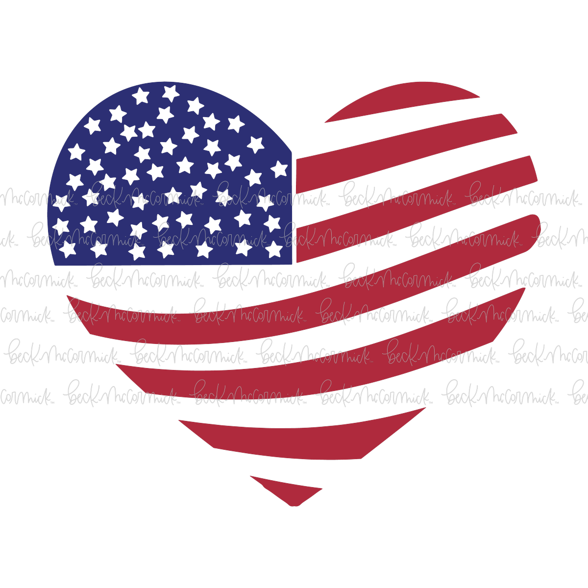 American Flag Heart - Fourth of July SVG File