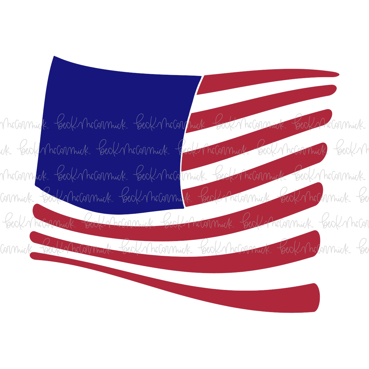 American Flag No Stars - Fourth of July SVG File