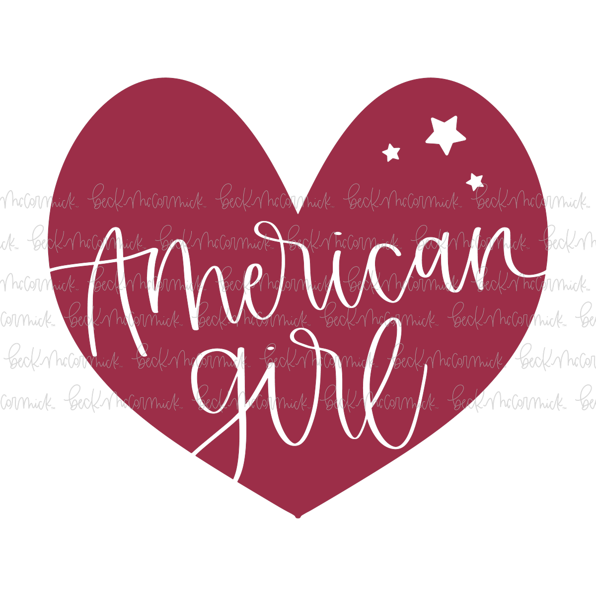 American Girl In Heart - Fourth of July SVG File