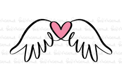 Angel Wings With Heart - Family SVG File, Home SVG File