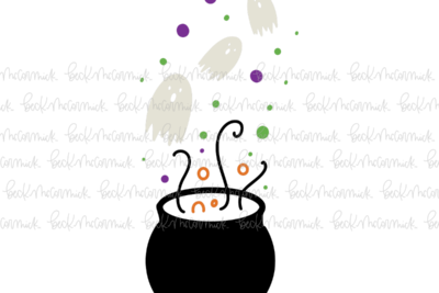Cauldron With Ghosts - Halloween SVG File