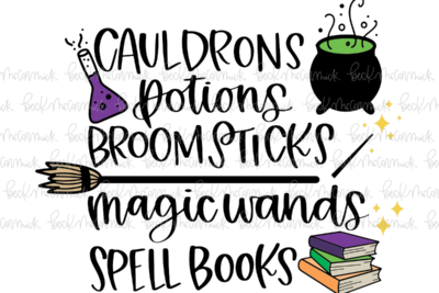 Cauldrons Potions Broomsticks Magic Wands Spell Books - Halloween SVG File