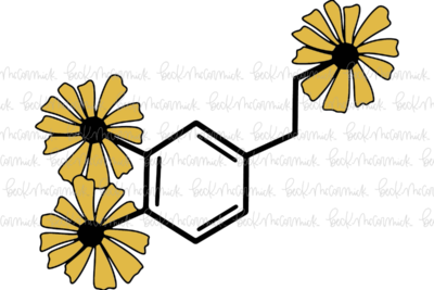 Dopamine Molecular Structure With Flowers - Science SVG