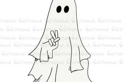 Ghost Peace Sign - Ghost SVG File, Halloween SVG File