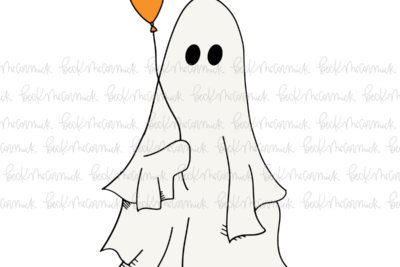 Ghost With Balloon - Ghost SVG File, Halloween SVG File