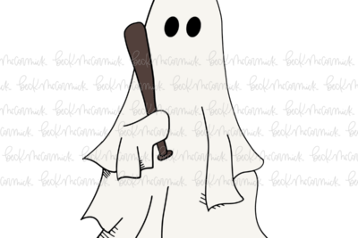 Ghost With Baseball Bat 2 - Ghost SVG File, Halloween SVG File