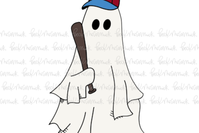 Ghost With Baseball Bat - Ghost SVG File, Halloween SVG File