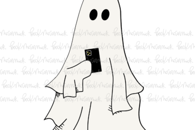 Ghost With Cell Phone - Ghost SVG File, Halloween SVG File