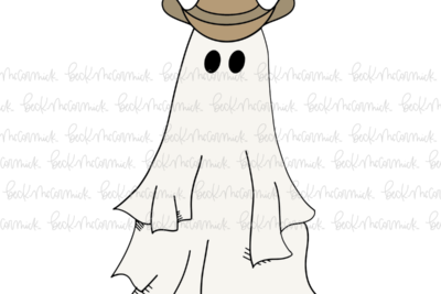 Ghost With Cowboy Hat - Ghost SVG File, Halloween SVG File