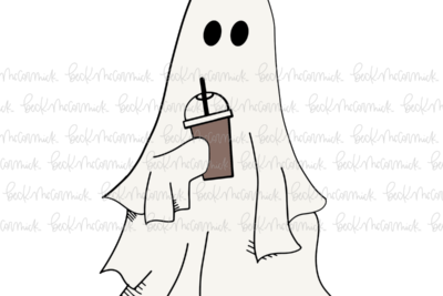 Ghost With Frappuchino - Ghost SVG File, Halloween SVG File